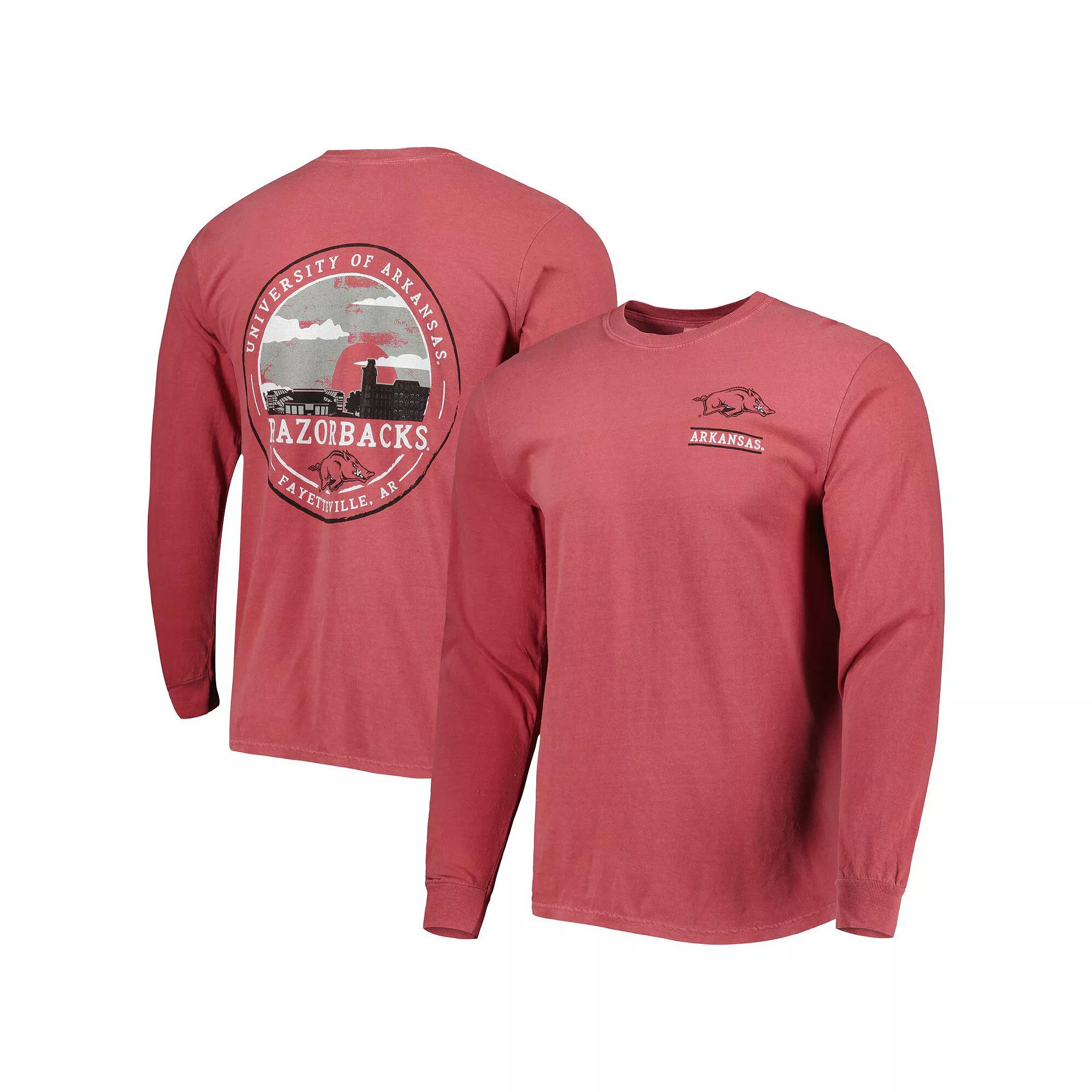Men's Cardinal Arkansas Razorbacks Circle Campus Scene Long Sleeve T-Shirt,  Product Image