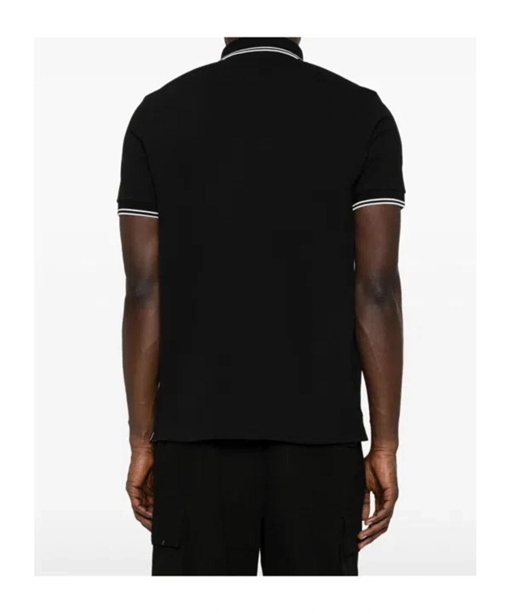 STONE ISLAND Mens Black Brand-patch Regular-fit Stretch-cotton Polo Shirt Xl Product Image
