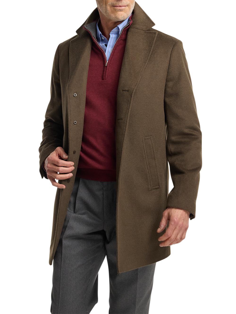 Wool Blend Topcoat - Olive Product Image