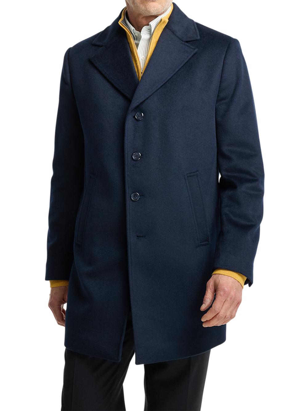 Wool Blend Topcoat - Navy Product Image