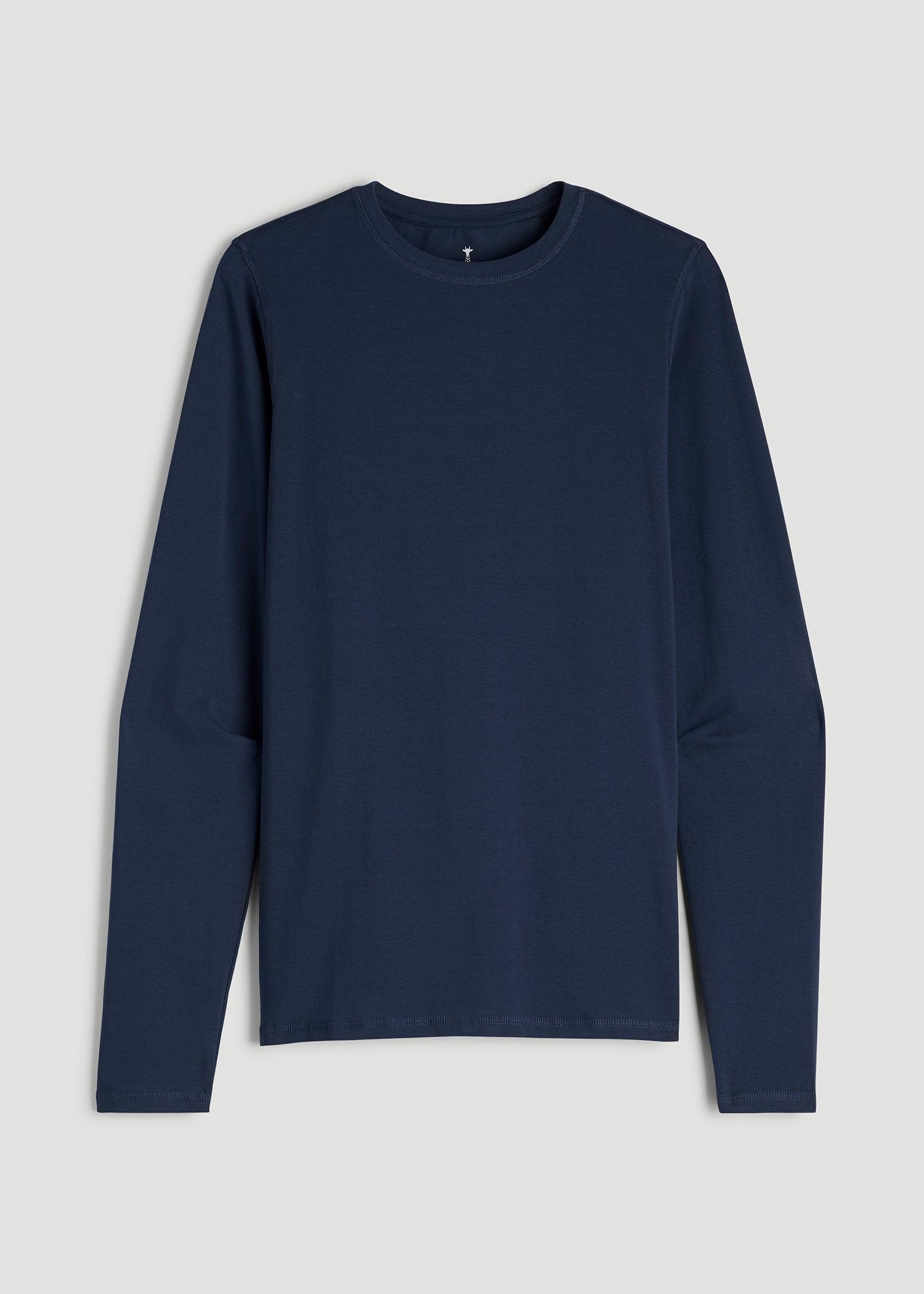 The Essential SLIM-FIT Long Sleeve Tee for Tall Men in Navy Male Product Image
