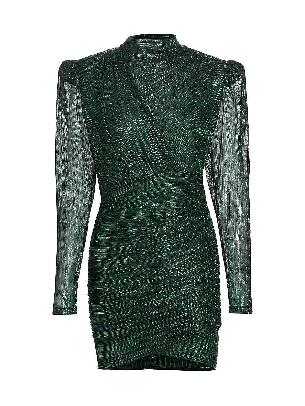 Womens Maya Foil Pleated Knit Minidress Product Image