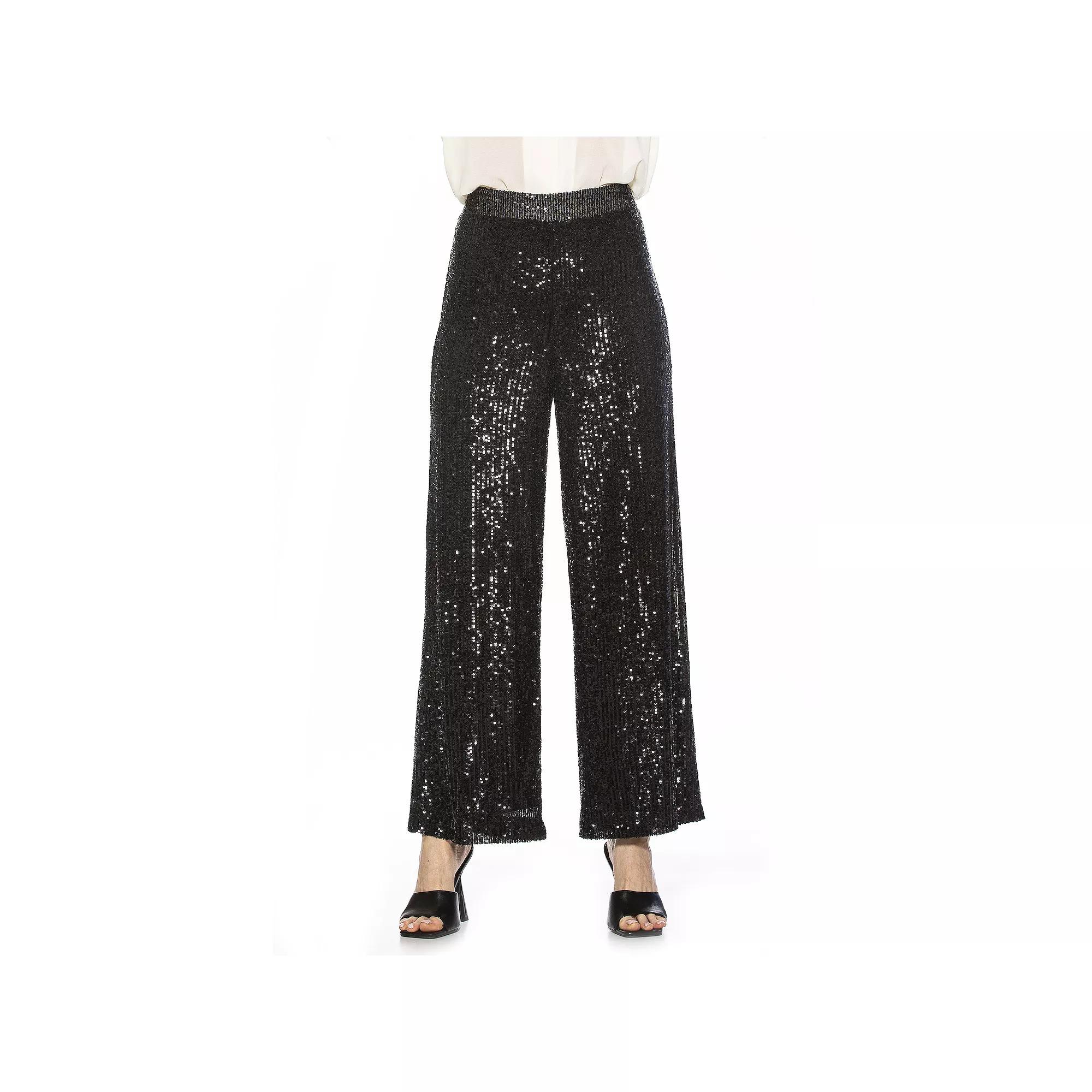 Women's ALEXIA ADMOR Wide-Leg Sequin Pants,  Product Image