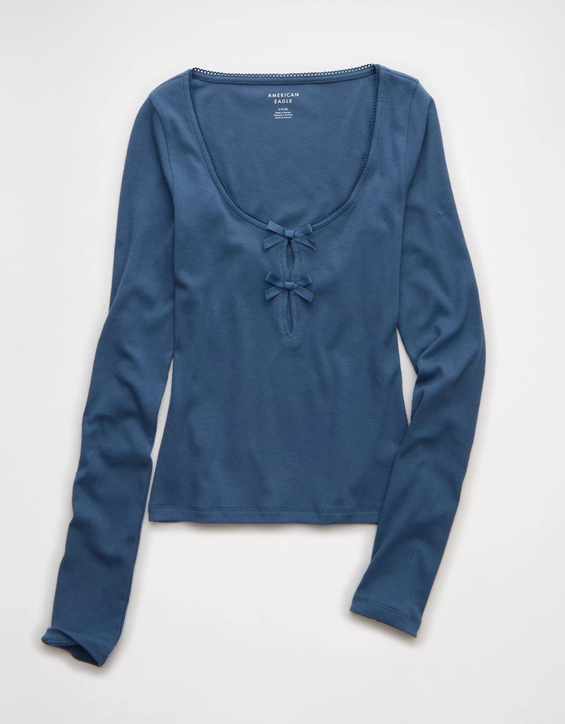 AE Long Sleeve Bow T-Shirt Product Image