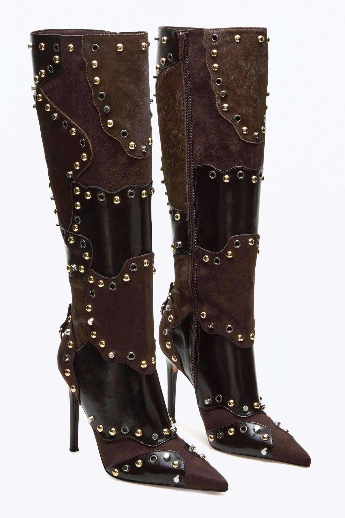 Steve Madden Revive Leather Boots - Brown Combo Female Product Image