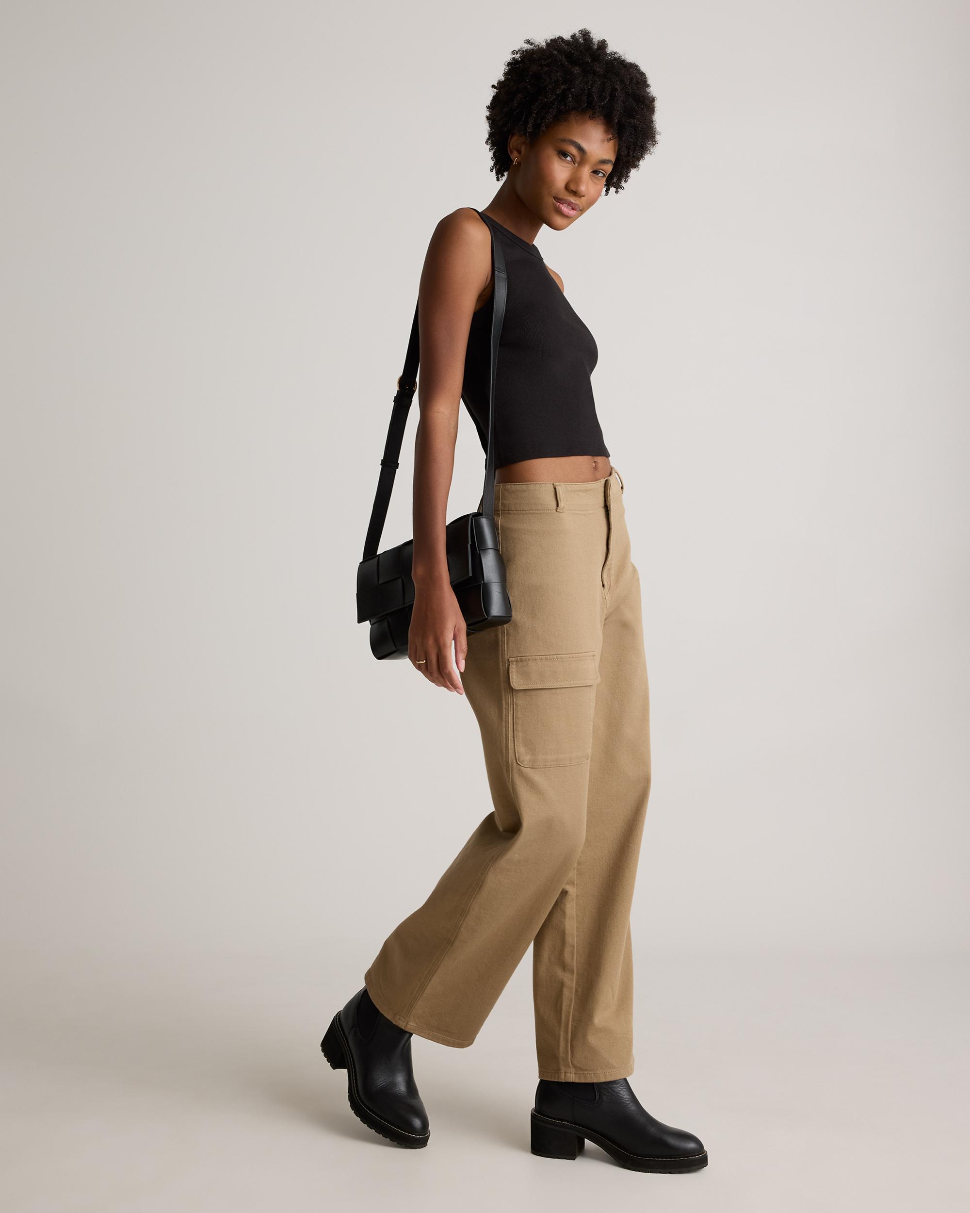 Quince | Women's Micro-Rib Cropped Cutaway Tank Top Organic Cotton Product Image