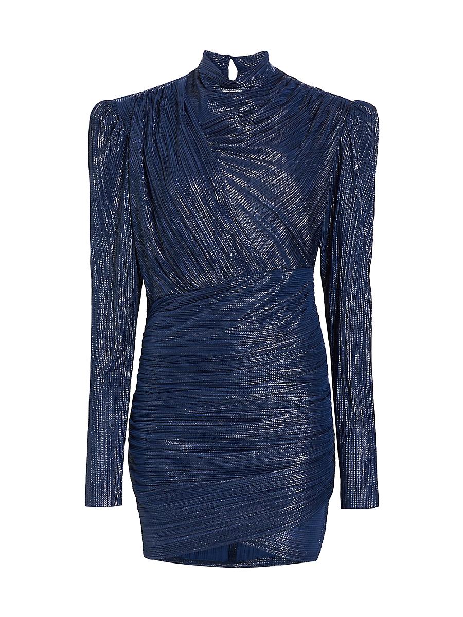 Womens Maya Foil Pleated Knit Minidress Product Image