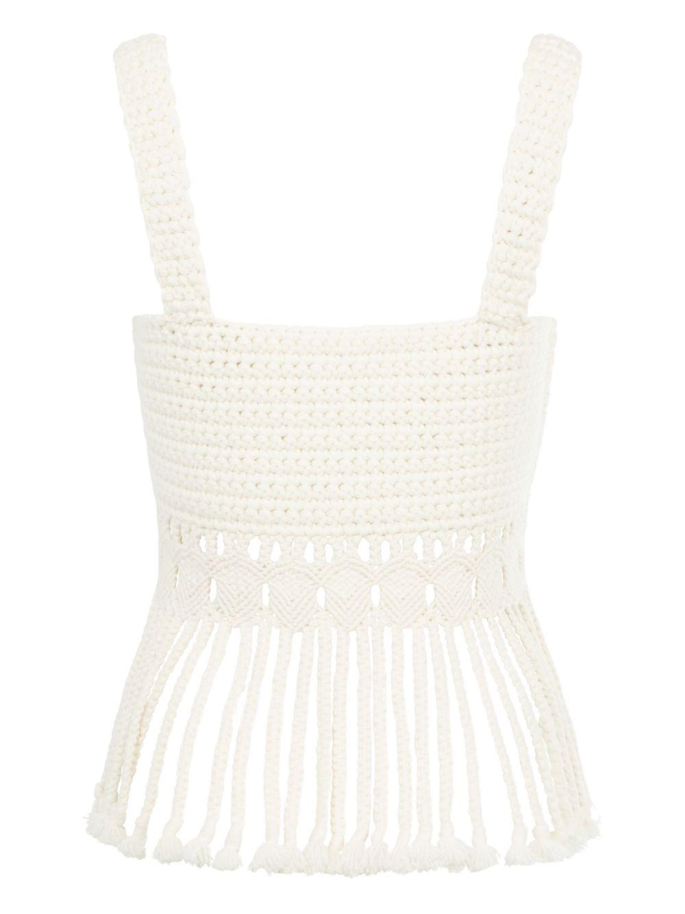 Lilea crocheted fringed top Product Image