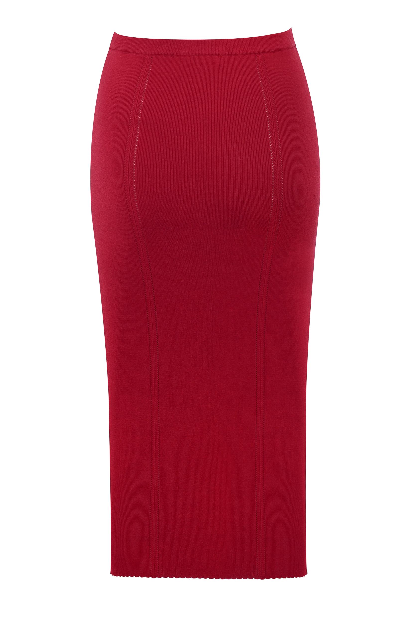 Eliane  red bodycon midi skirt - sale Product Image