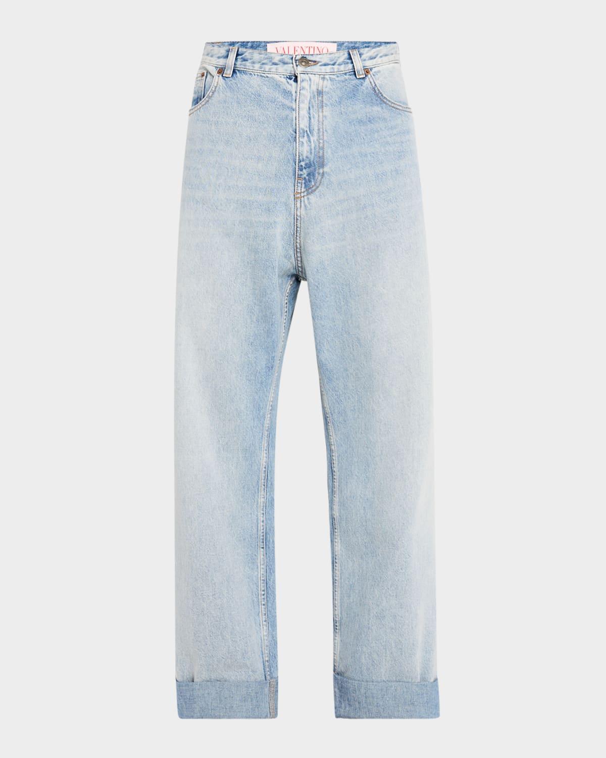 Mens Wide-Leg Denim Jeans Product Image