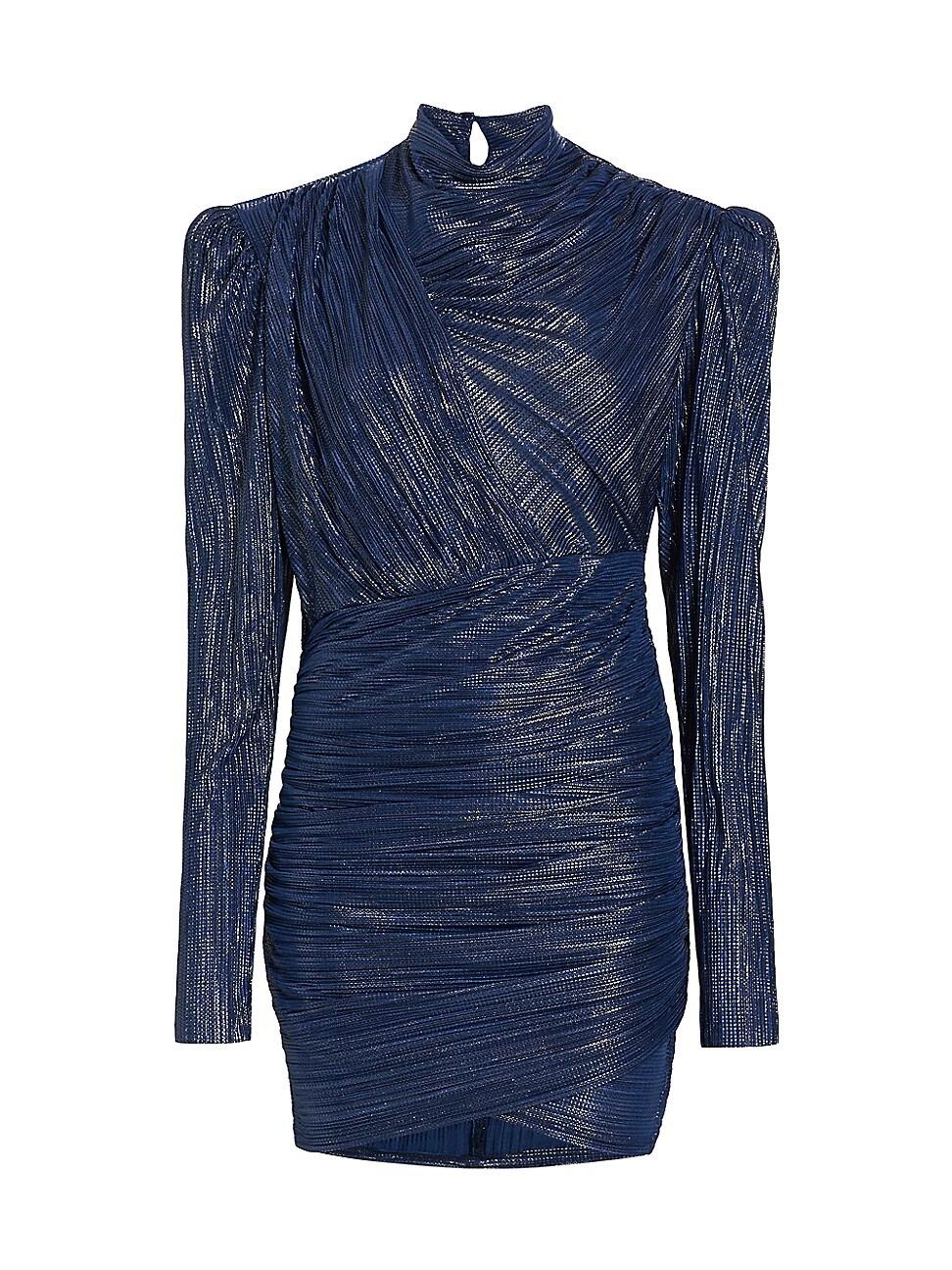 Womens Maya Foil Pleated Knit Minidress Product Image