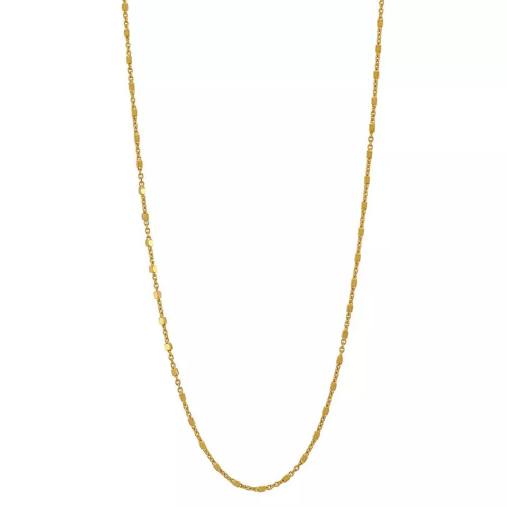 Primavera 24k Gold Over Silver Nugget Station Chain Necklace, Womens Gold Tone Product Image
