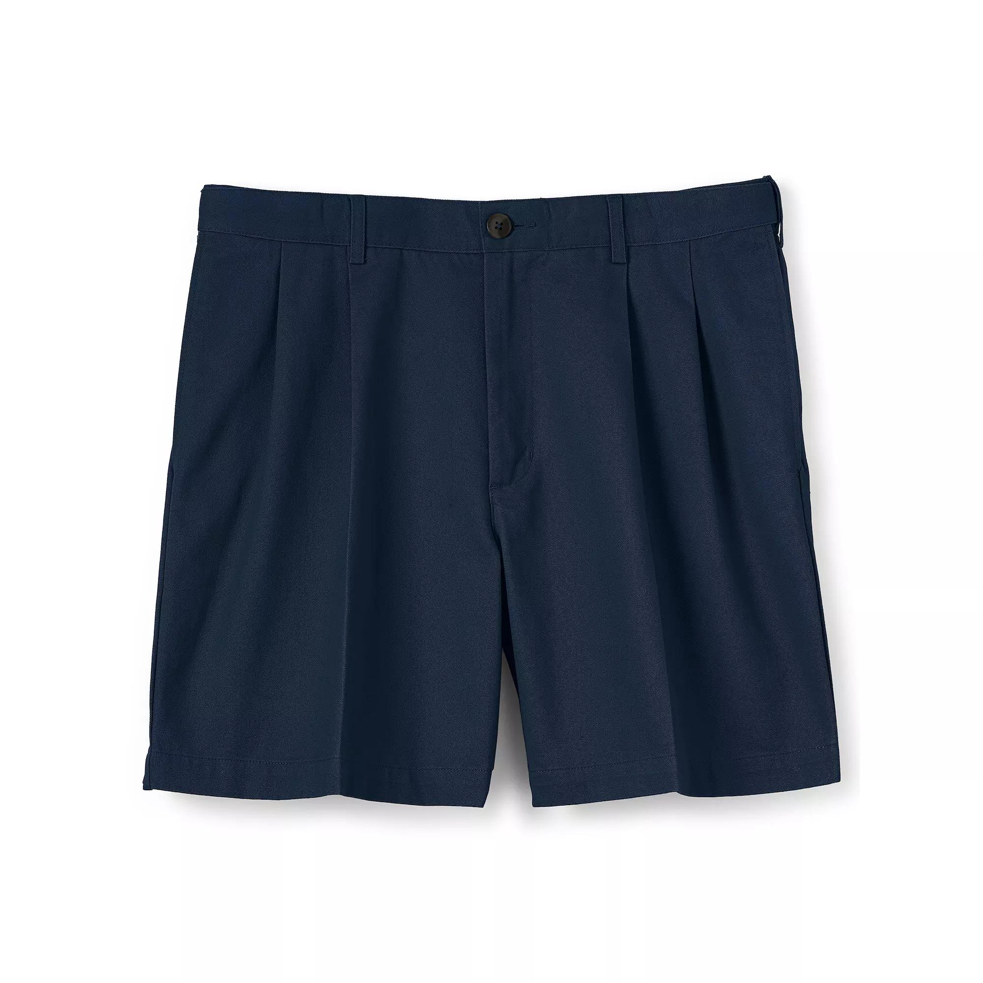 Men's Lands' End Comfort Waist 6-inch No-Iron Pleated Chino Shorts,  Product Image