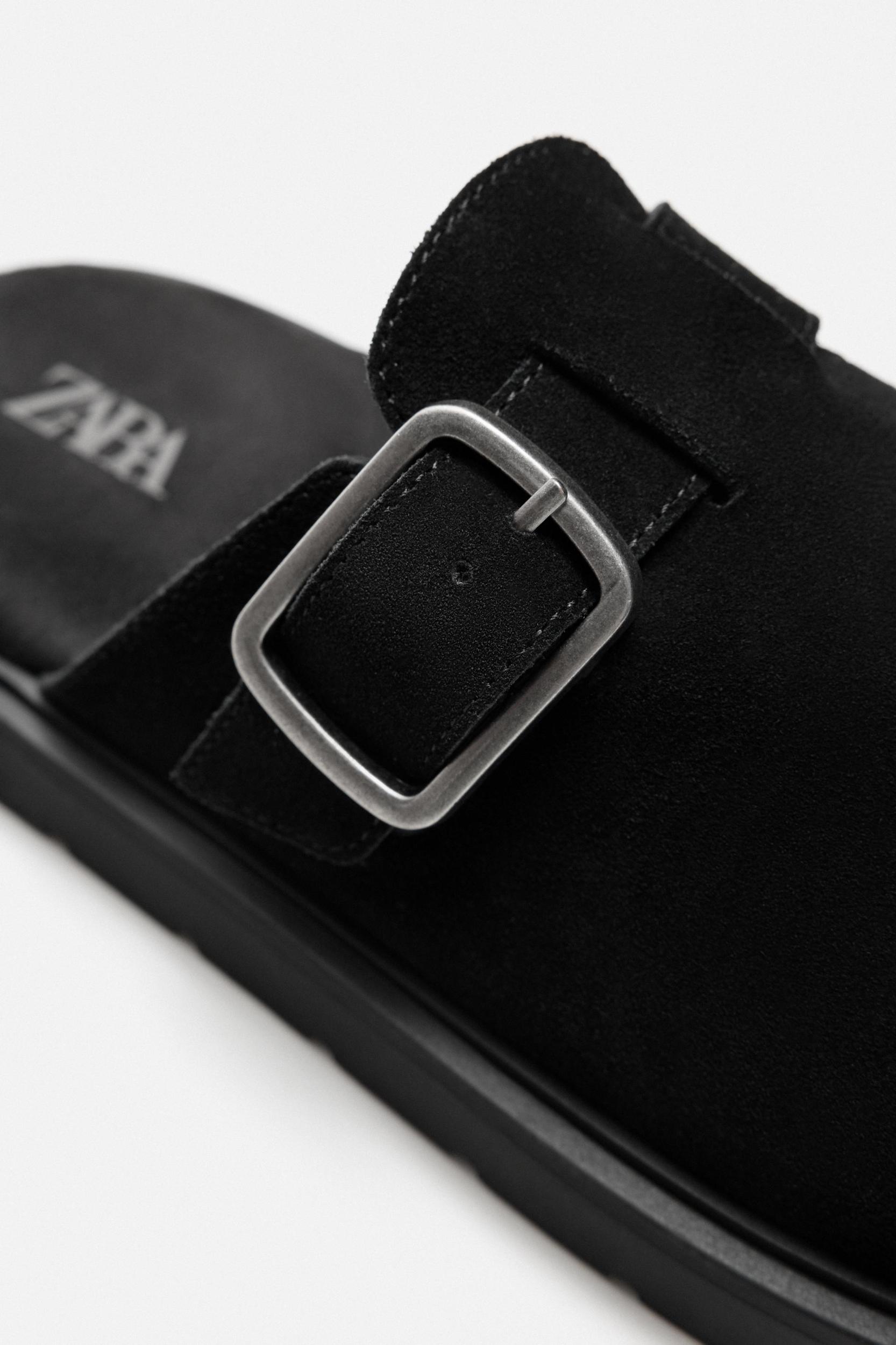 LEATHER BUCKLE CLOGS Product Image