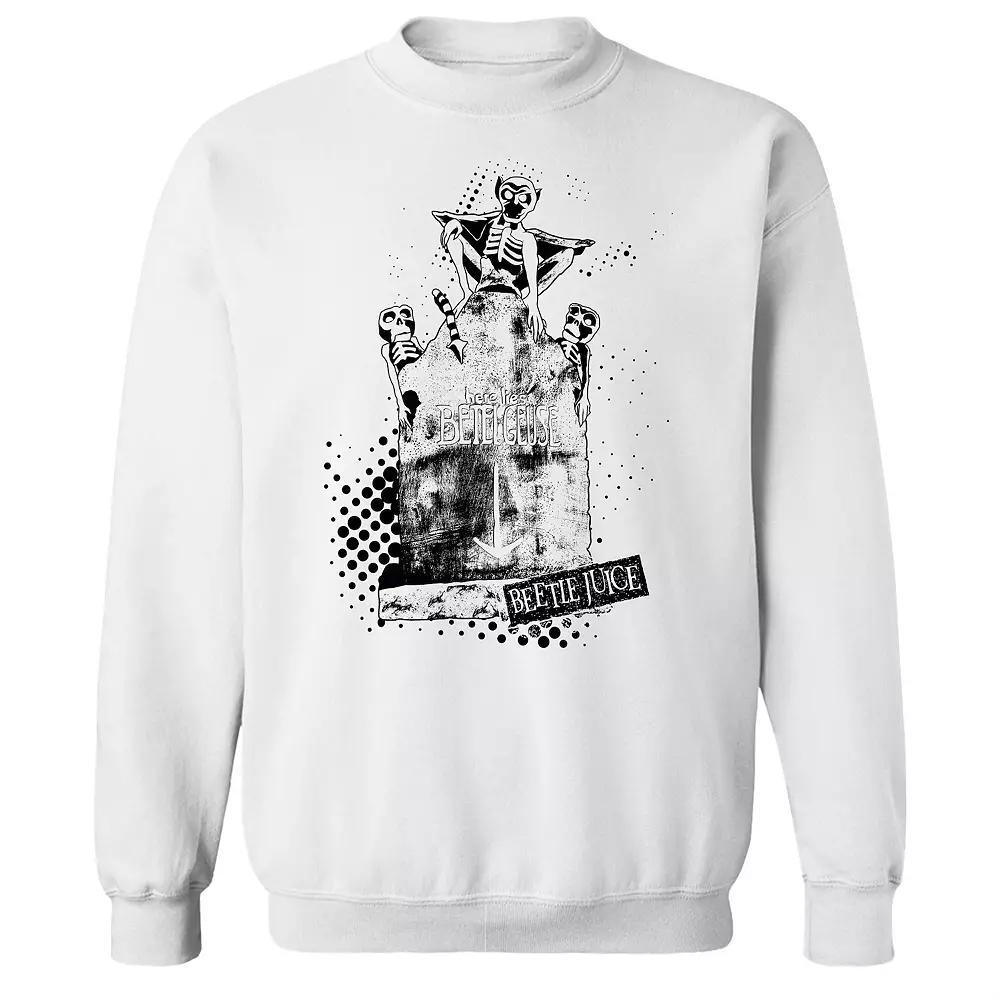 Men's Here Lies Betelgeuse Graphic Crew Sweatshirt, Size: XXL, White Product Image