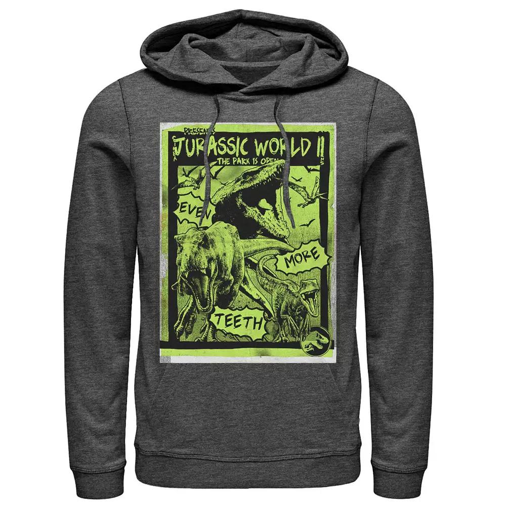 Men's Jurassic World Two T-Rex Neon Green Poster Hoodie,  Product Image