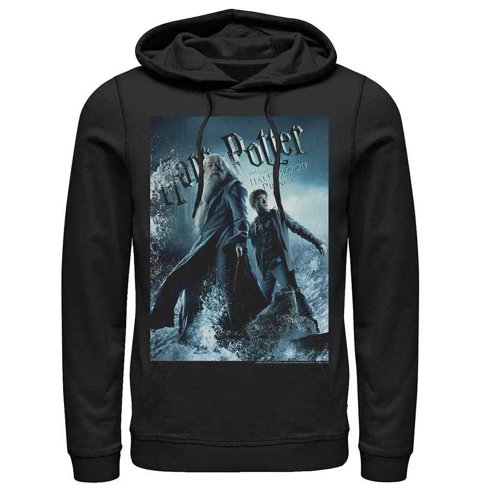 Men's Harry Potter Half-Blood Prince Dumbledore And Harry Poster Graphic Pullover Hoodie, Size: Small, Black Product Image