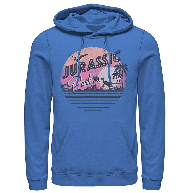 Men's Jurassic Park Pink Gradient Sunset Get Wild Pullover Graphic Hoodie,  Product Image
