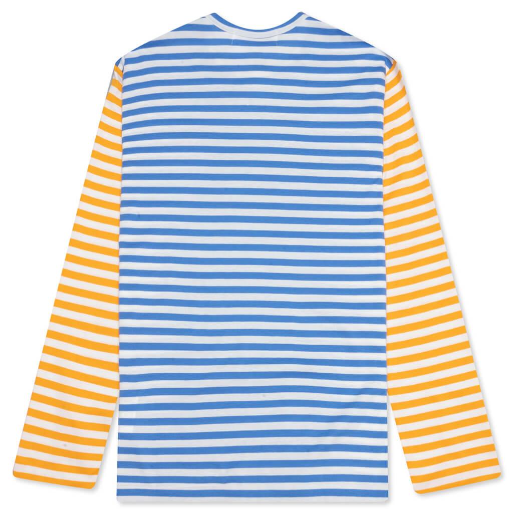 Bi-Color Stripe T-Shirt - Blue/Yellow Male Product Image