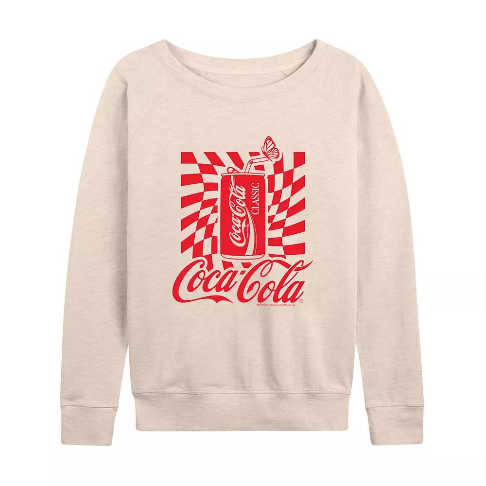 Women's Coca-Cola Warped Grid With Can French Terry Long Sleeve Tee, Girl's,  Product Image