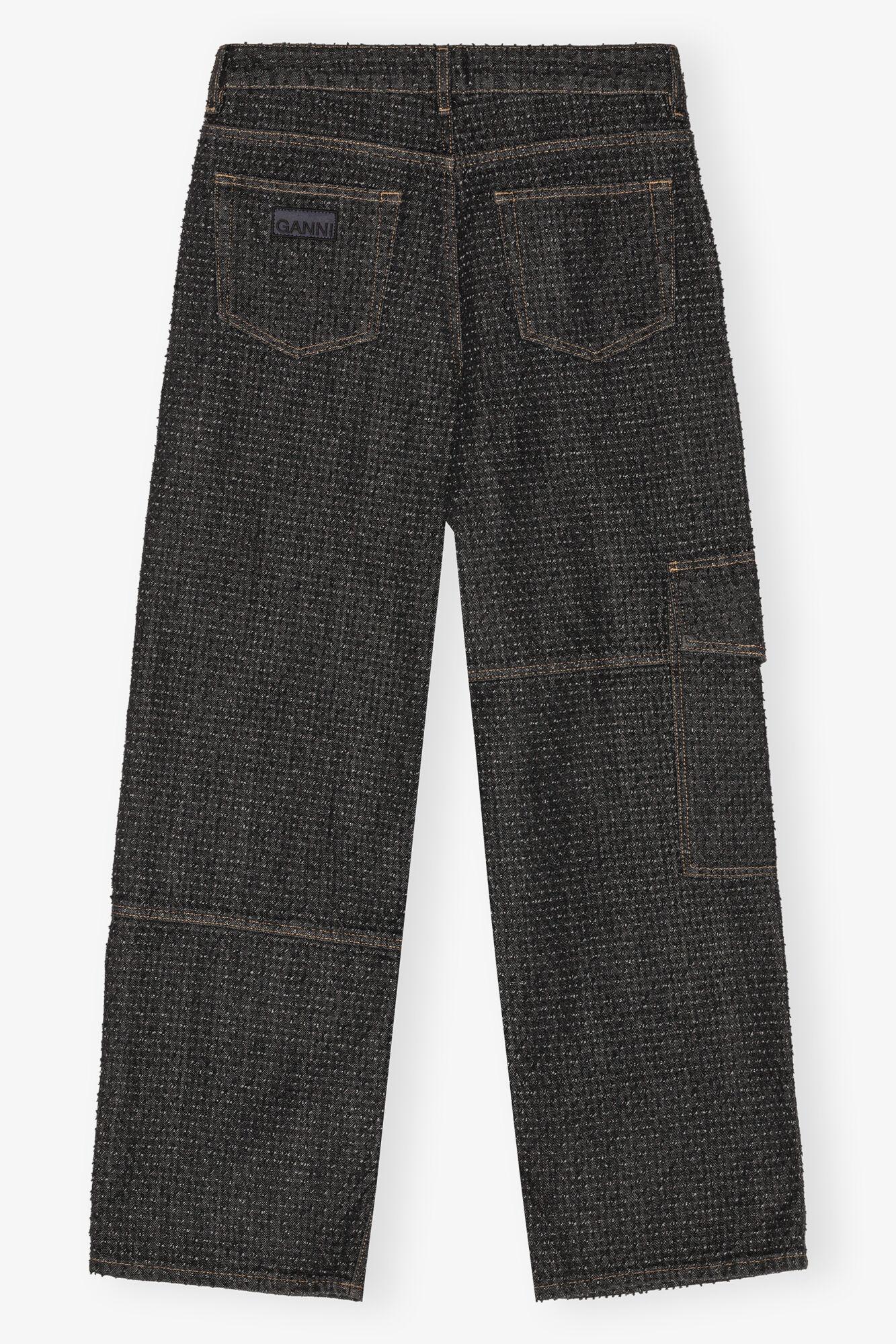 Black Textured Carpenter Jeans Product Image