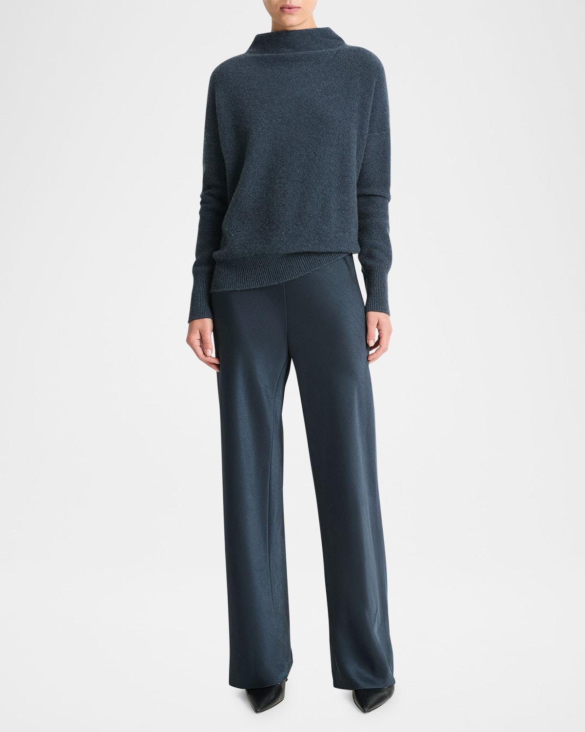Womens Fluid Bias-Cut Satin High-Rise Trousers Product Image