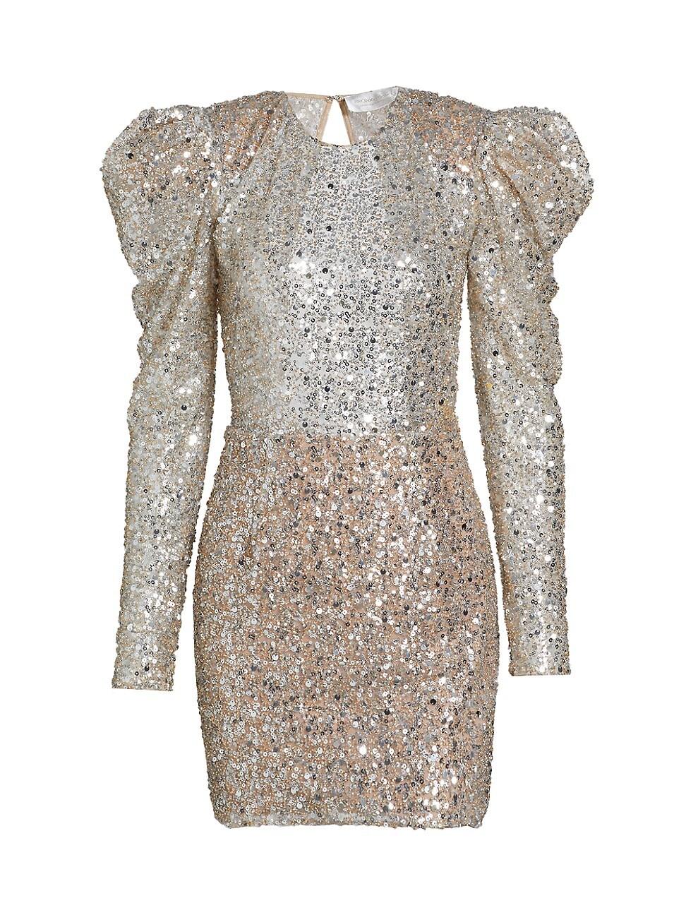 Womens Tessa Metallic Sequin Minidress Product Image