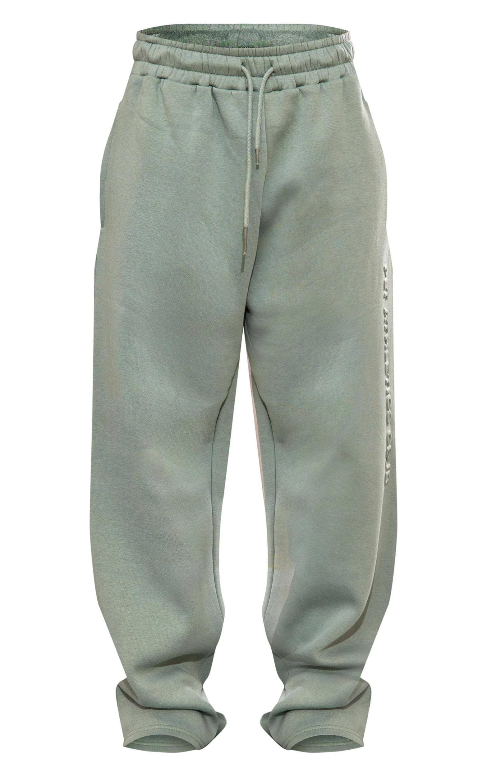 PRETTYLITTLETHING Sage Athletics Club Embossed Straight Leg Sweatpants Product Image
