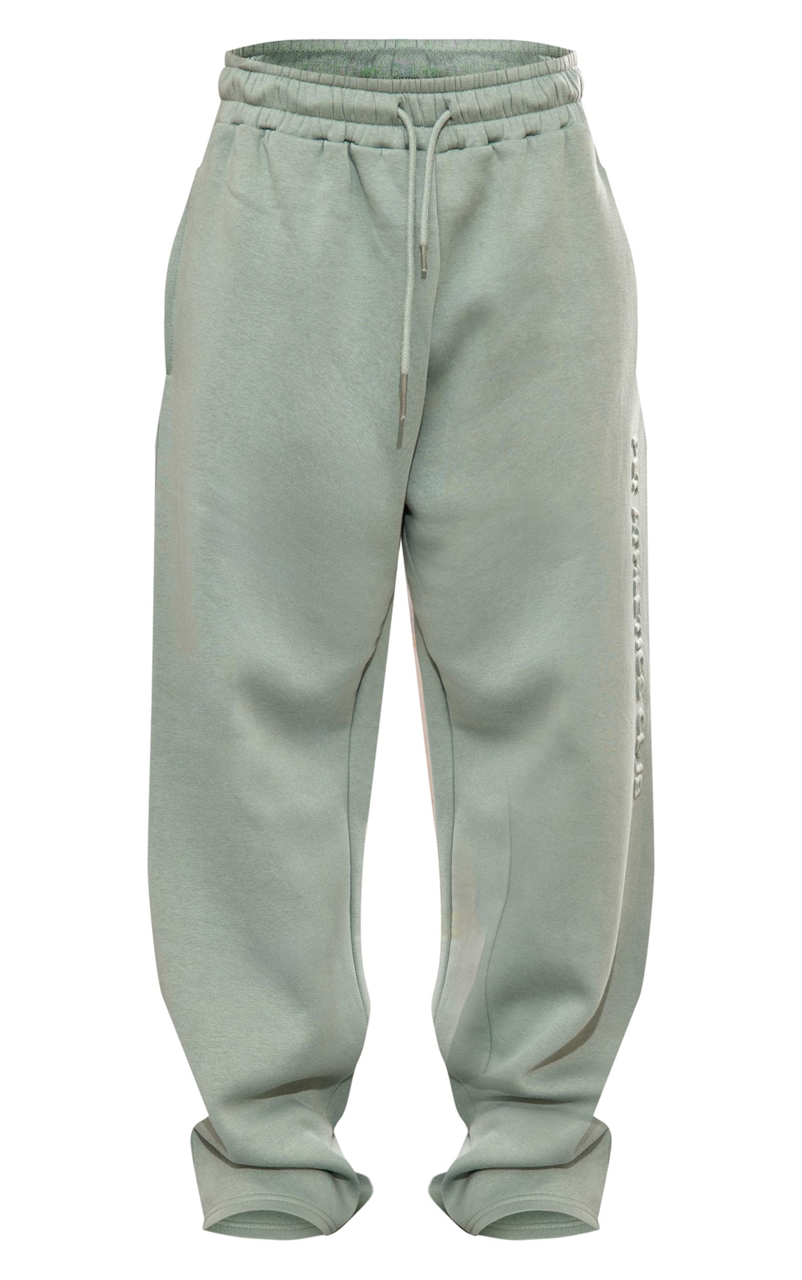PRETTYLITTLETHING Sage Athletics Club Embossed Straight Leg Sweatpants Product Image