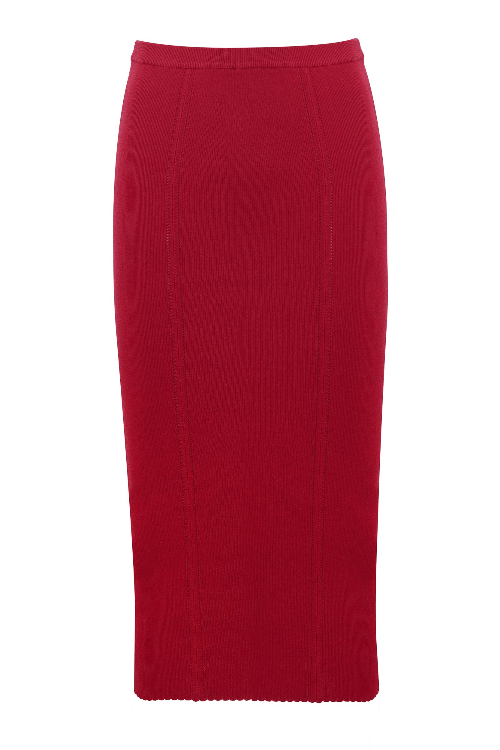 Eliane  red bodycon midi skirt - sale Product Image