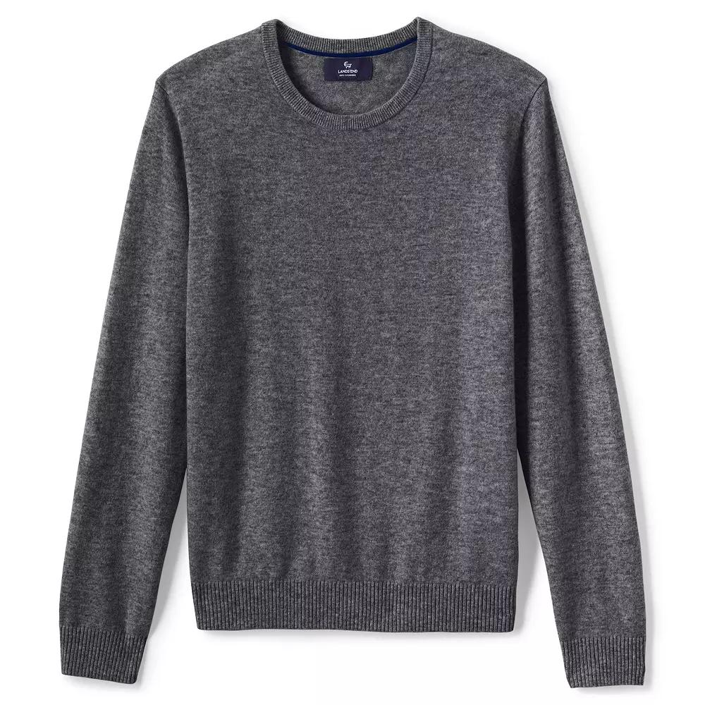 Men's Lands' End Fine-Gauge Cashmere Crewneck Sweater,  Product Image