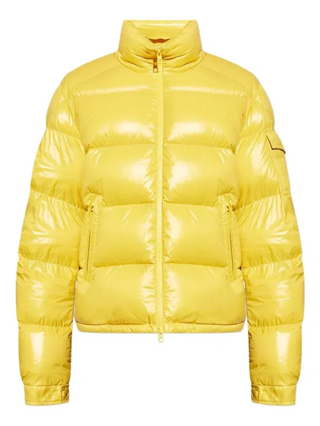 MONCLER Levitha Hooded Short Down Jacket In Yellow Product Image