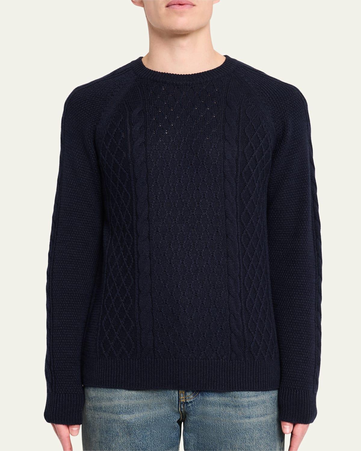 Mens Aran Linen-Cashmere Sweater Product Image