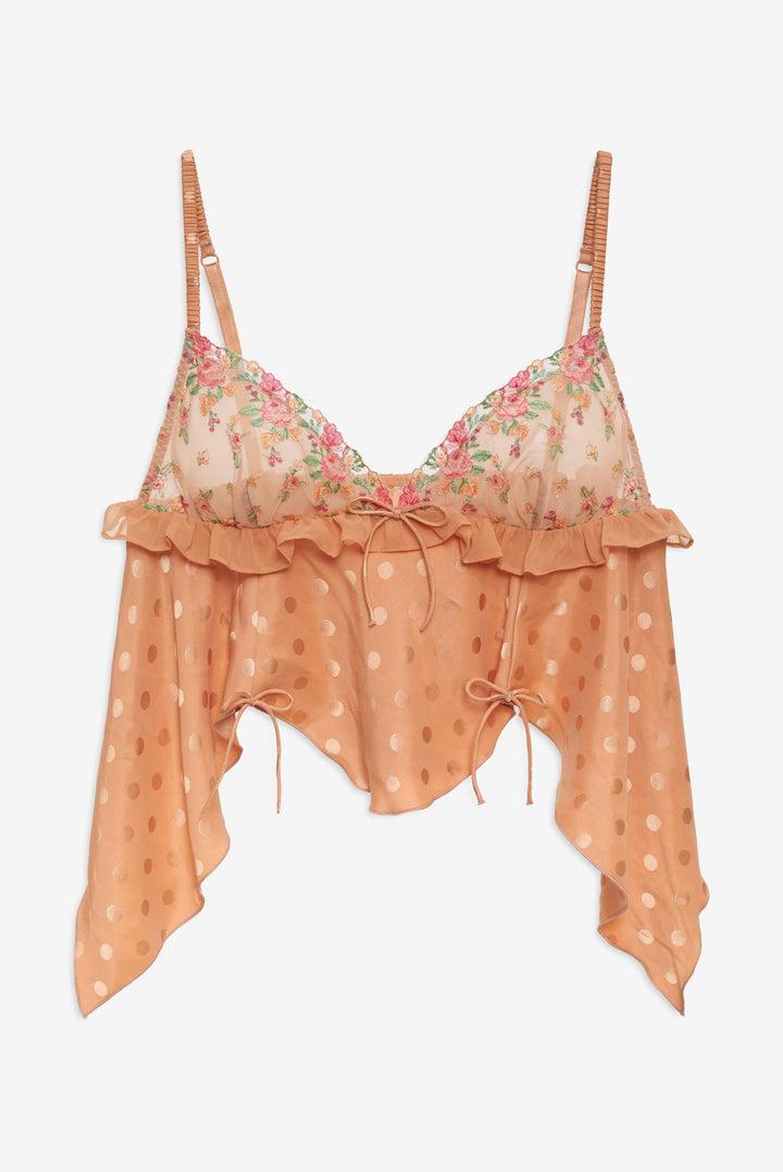 Glimmer Rosebud Thong Panty — Terracotta Product Image