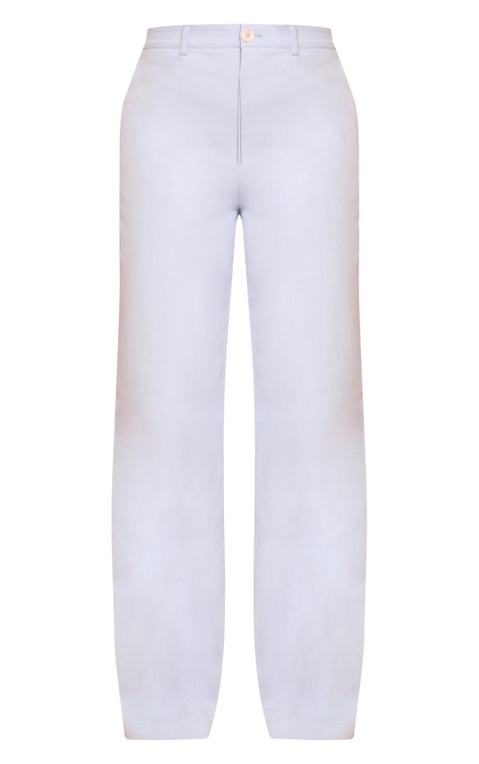  Powder Blue Tailored Woven Wide Leg Pants Product Image