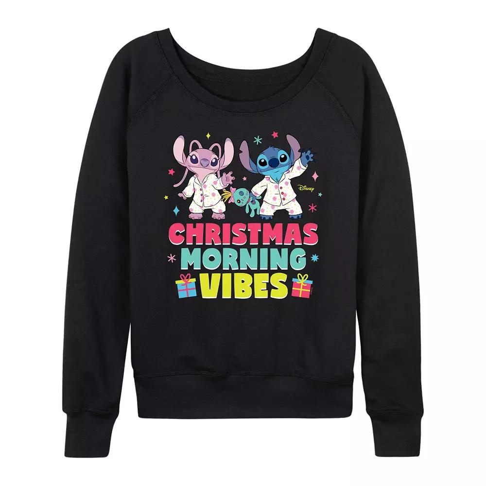 Disney's Lilo & Stitch Women's Christmas Morning French Terry Long Sleeve Tee,  Product Image