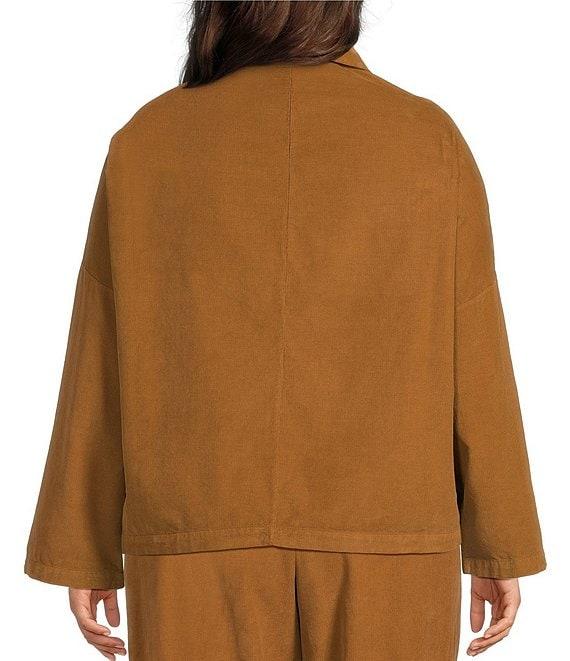 Bryn Walker Plus Joan Cotton Corduroy Point Collar Long Sleeve Button Front Jacket Product Image