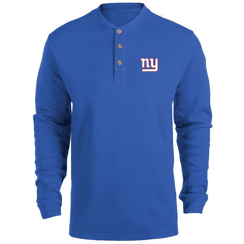 Men's Dunbrooke Royal New York Giants Logo Maverick Thermal Henley Long Sleeve T-Shirt, Size: 3XL, Blue Product Image