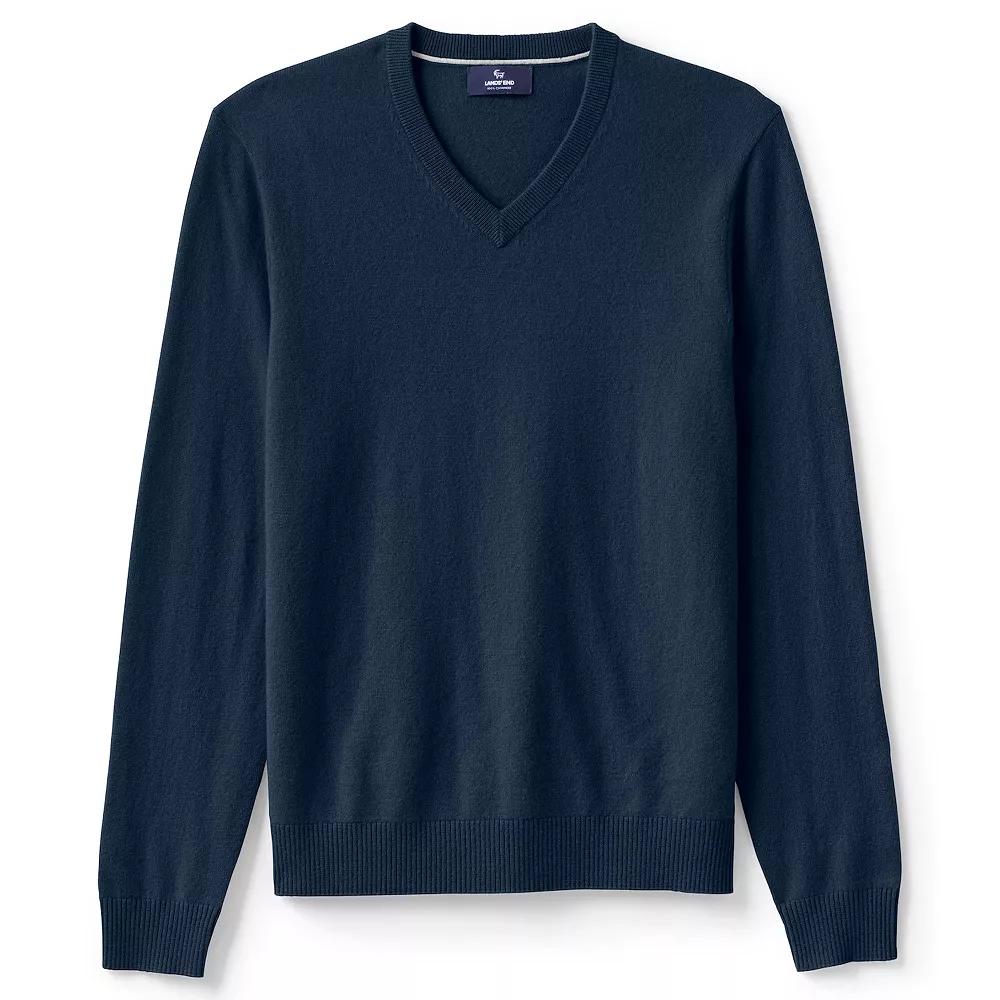 Big & Tall Lands' End Fine-Gauge Cashmere V-neck Sweater, Men's,  Product Image