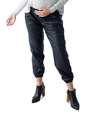 Ingrid & Isabel Faux Leather Ankle Jogger Maternity Pants Product Image