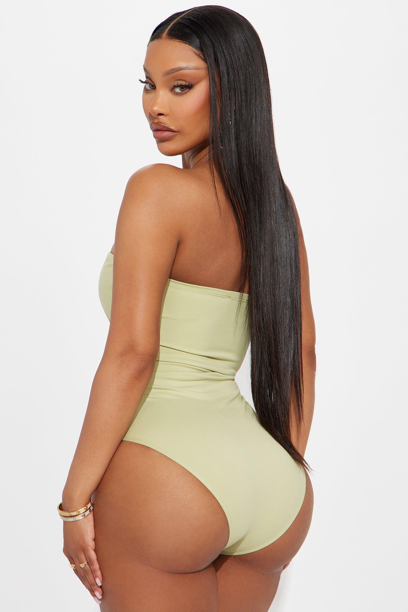 Alli Double Lined  Strapless Bodysuit - Sage Female Product Image