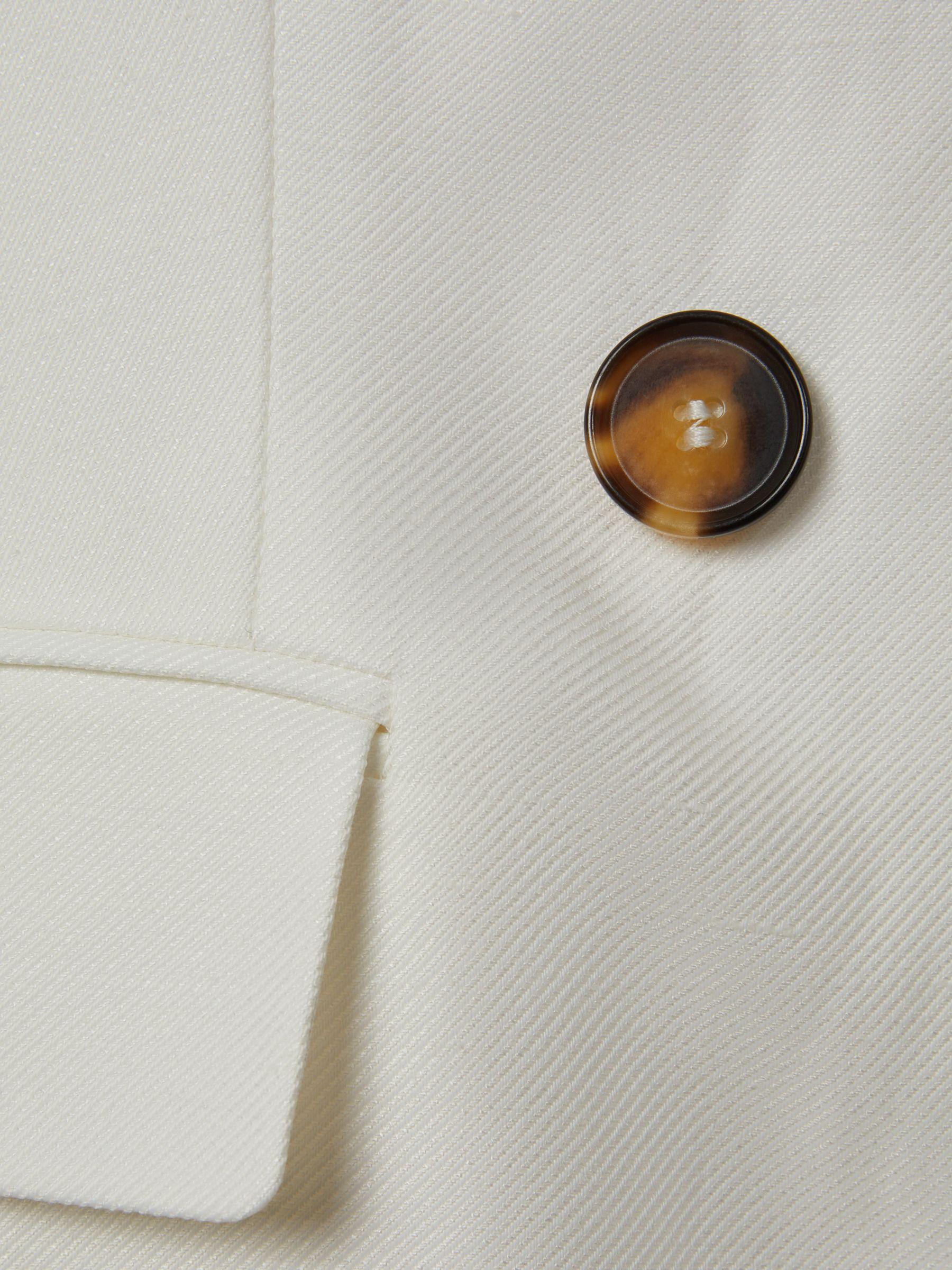 Viscose Linen Double Breasted Suit Waistcoat in White Product Image