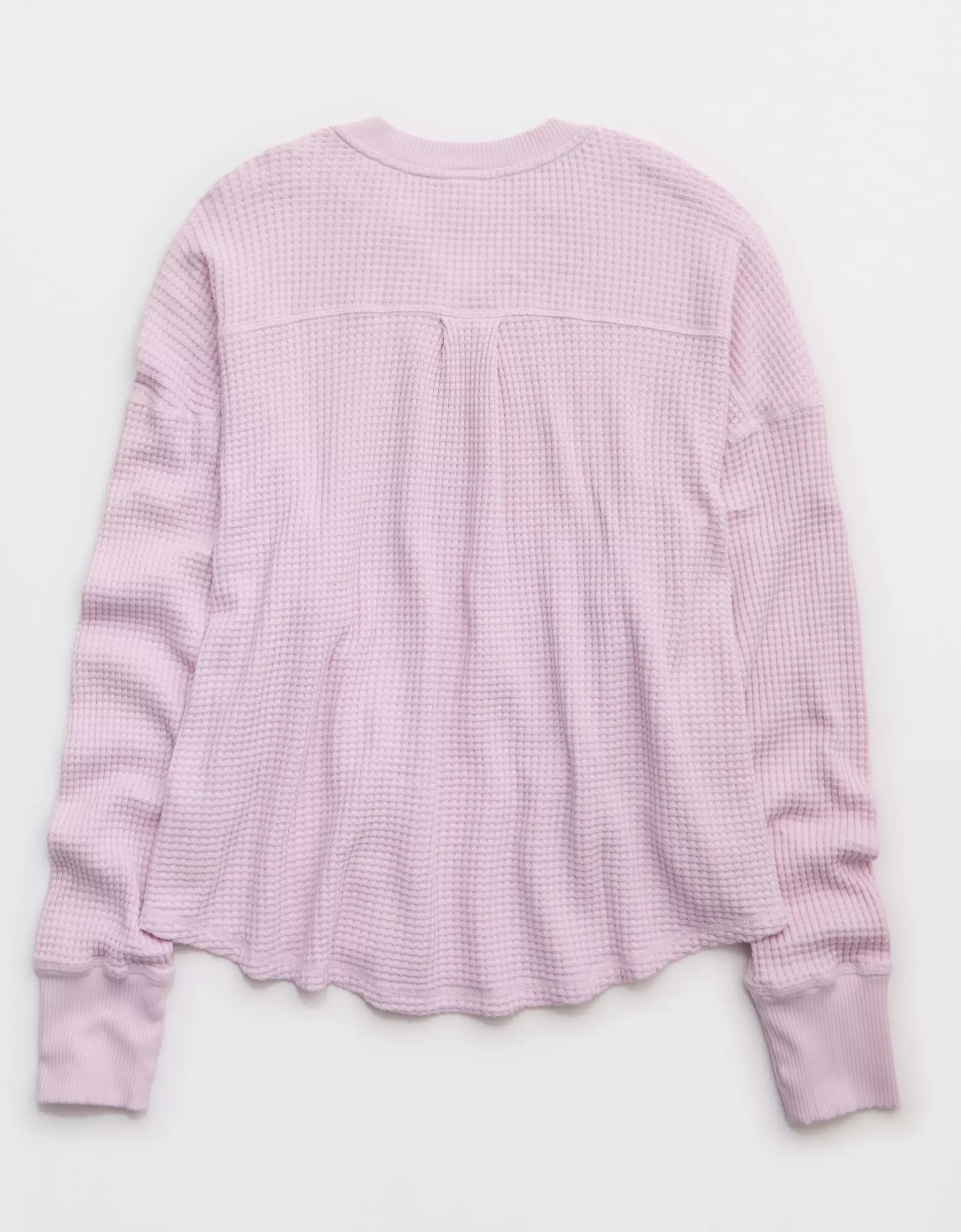 OFFLINE By Aerie Wow! Waffle Notch Neck Long Sleeve T-Shirt Women's Product Image