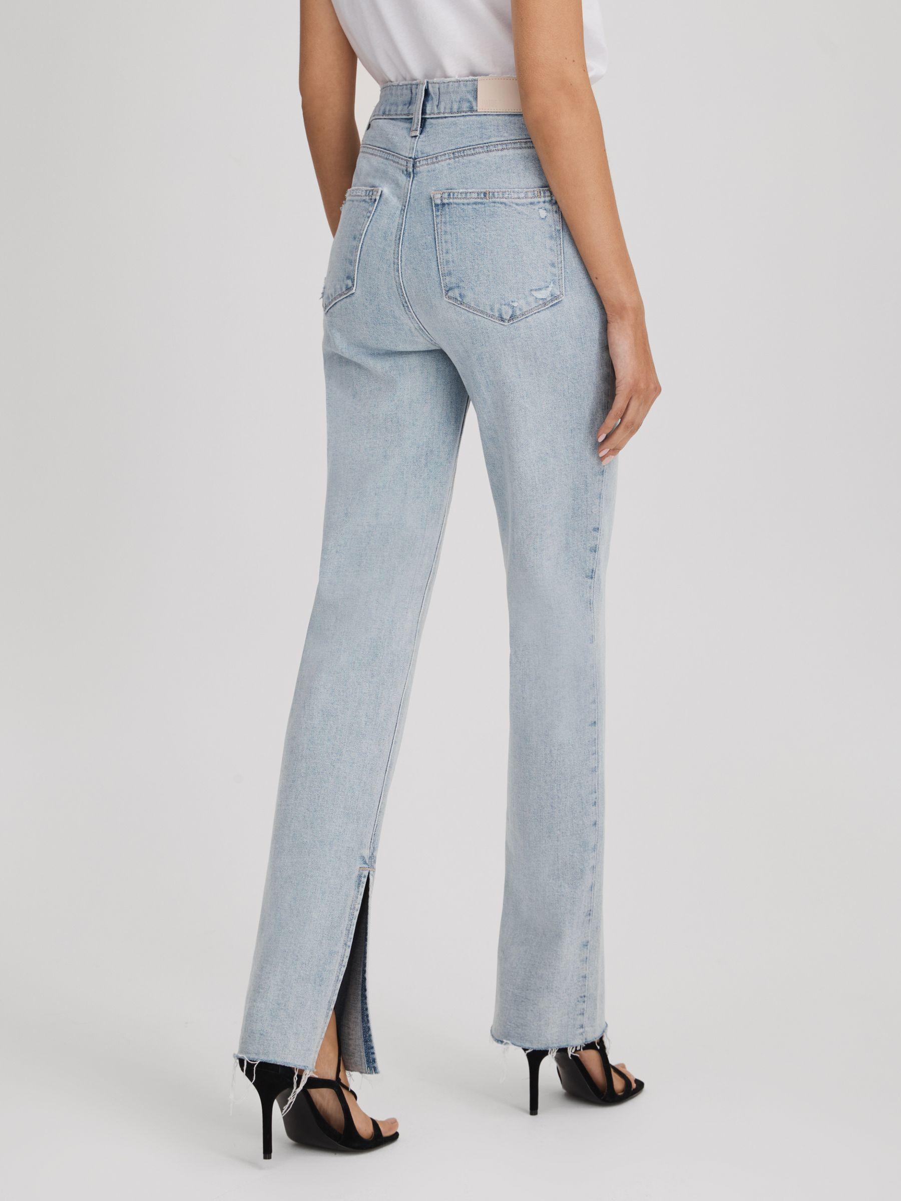 Paige Straight Leg Split Hem Jeans in Gianna Blue Product Image