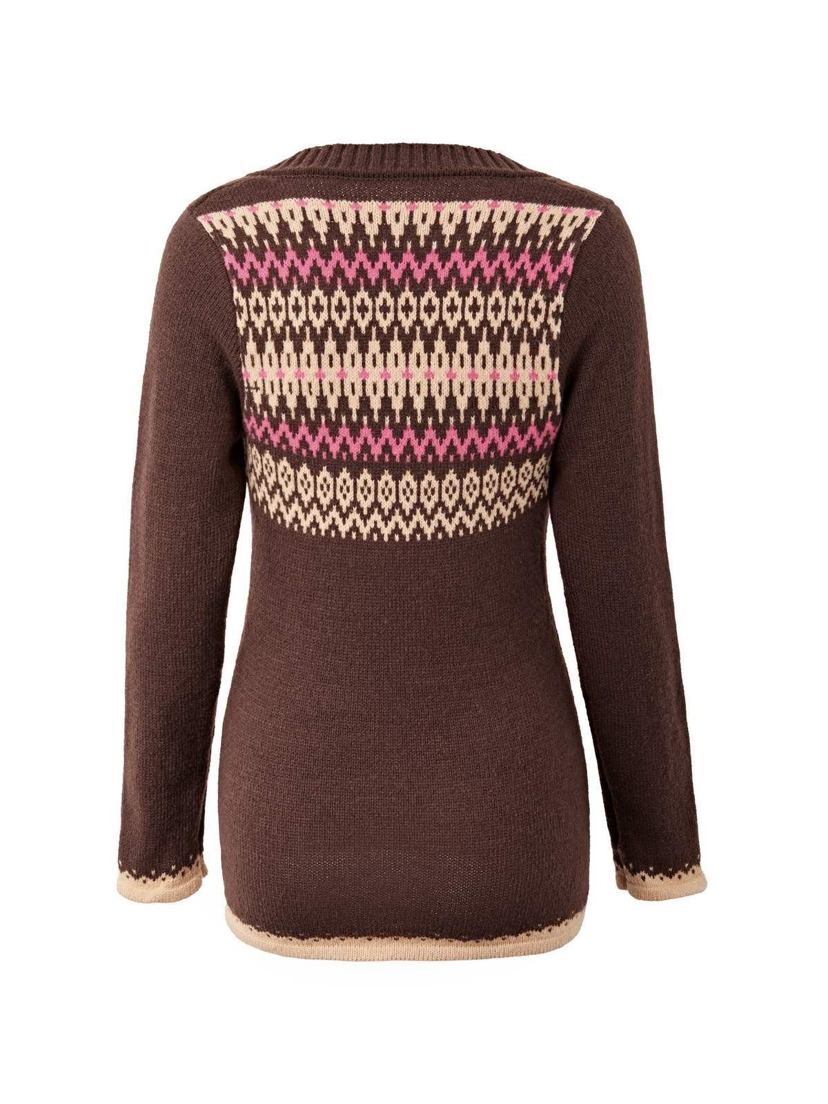 Button Front Jacquard Knitted Sweater Product Image