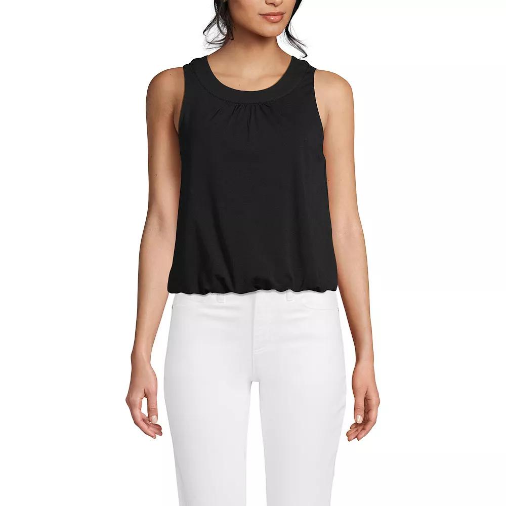 Women's Lands' End Lightweight Jersey Pleated Tank Top,  Product Image