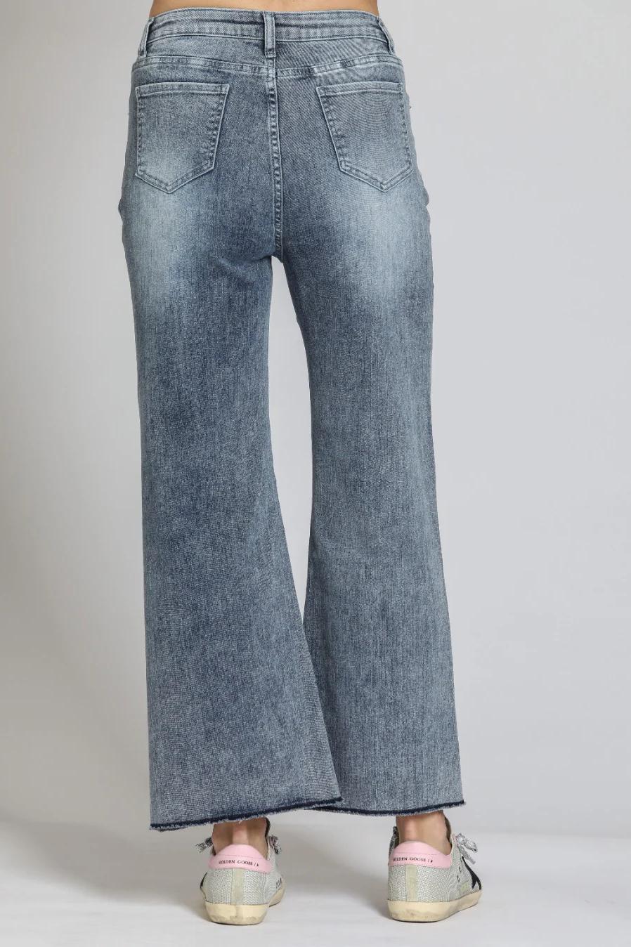 APNY EMBROIDERED WIDE LEG JEAN Product Image