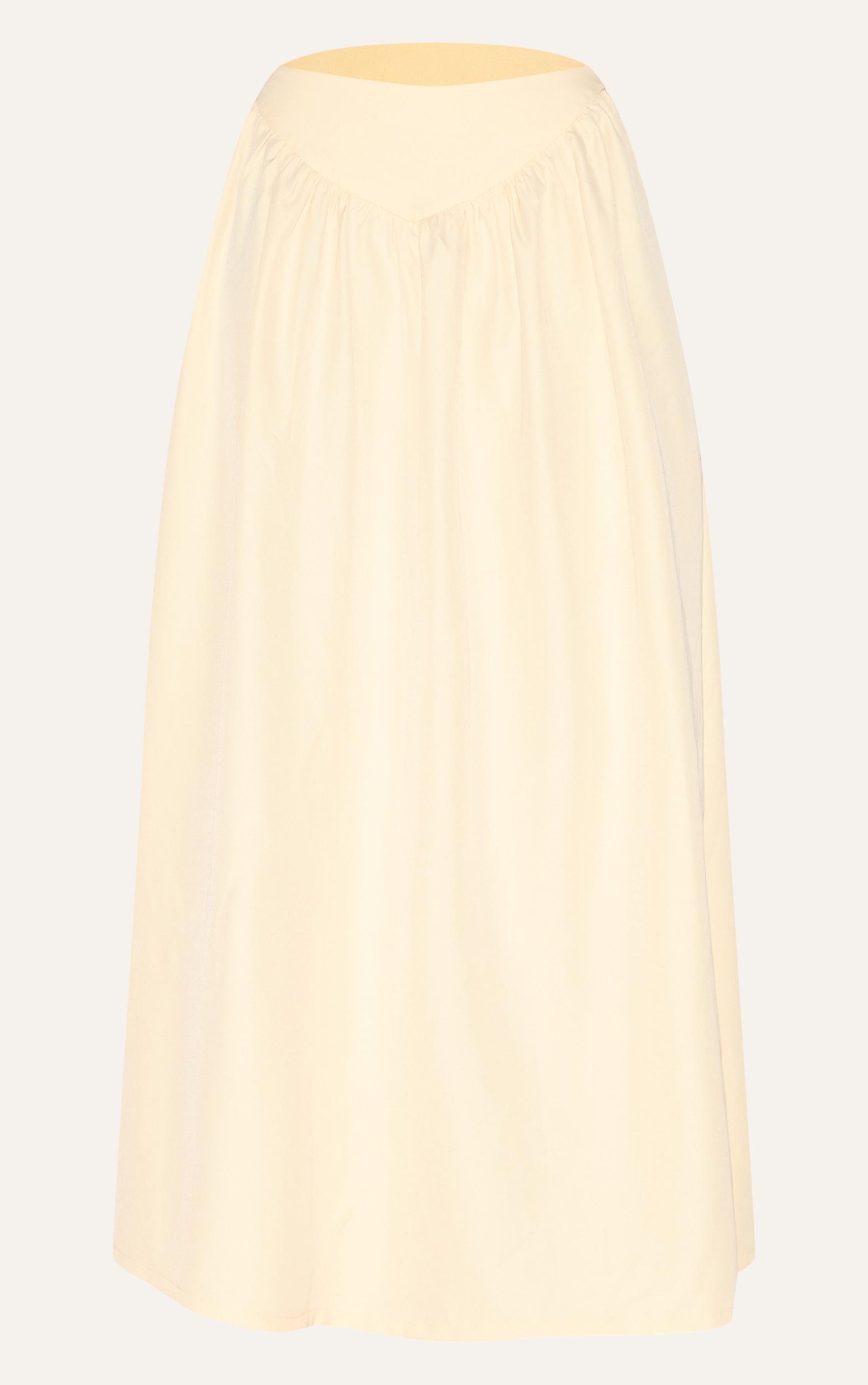 Almond Dipped Waist Structured A Line Maxi Skirt Product Image