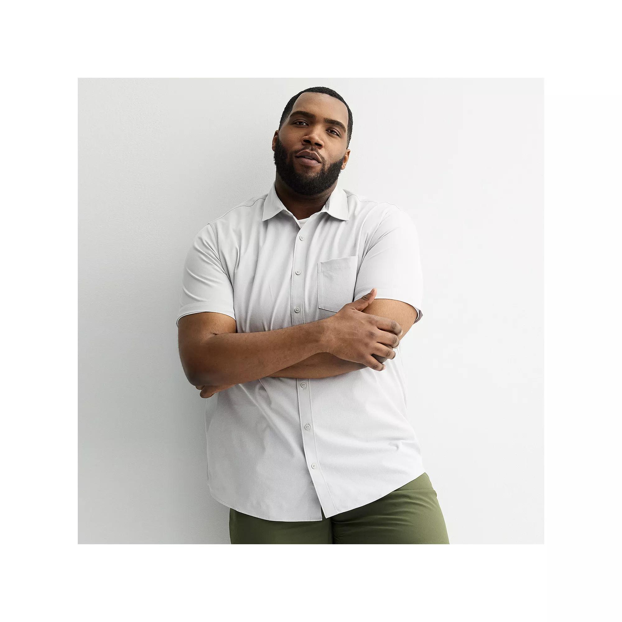 Big & Tall FLX Woven Shirt, Men's, Size: Large Tall, Overpass Gray Product Image