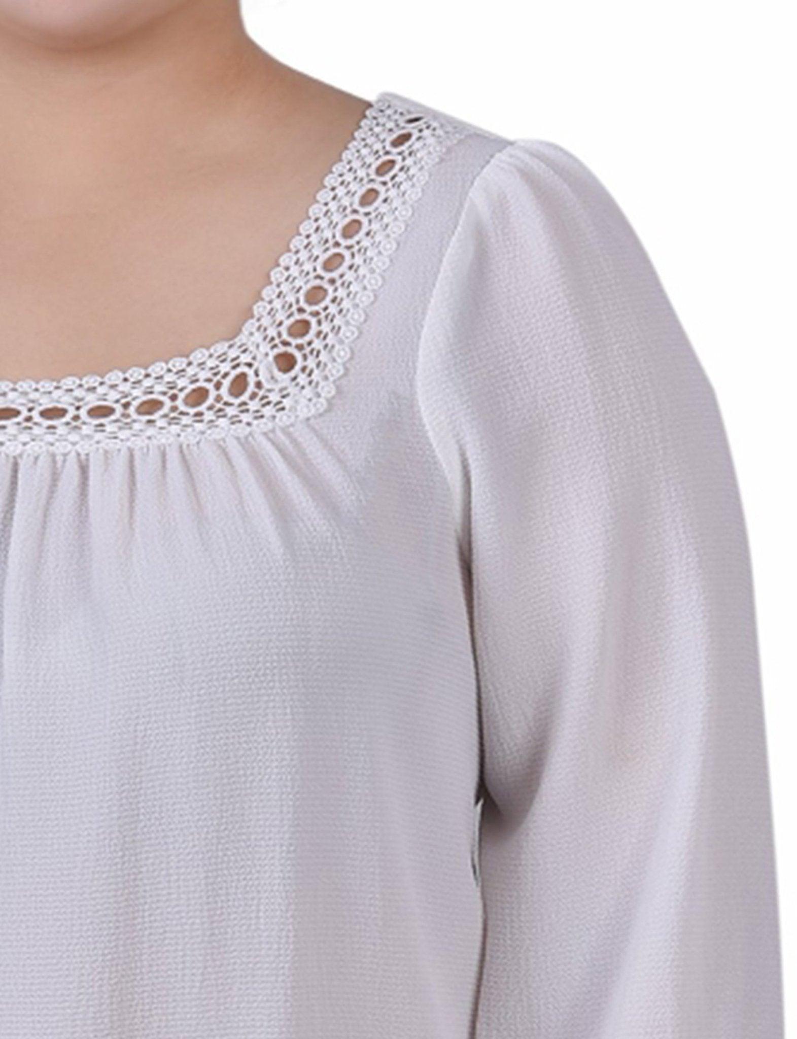 Ivory 3/4 Sleeve Square Neck Blouse - Plus Product Image